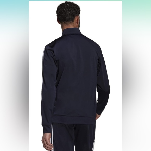 Adidas Men's Essentials Warm-Up 3-Stripes Track Top in Legend Ink/White color - Picture 2 of 6